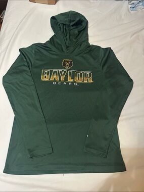 Russell Athletic Green Hoodie with Bear Logo and Gold Trim